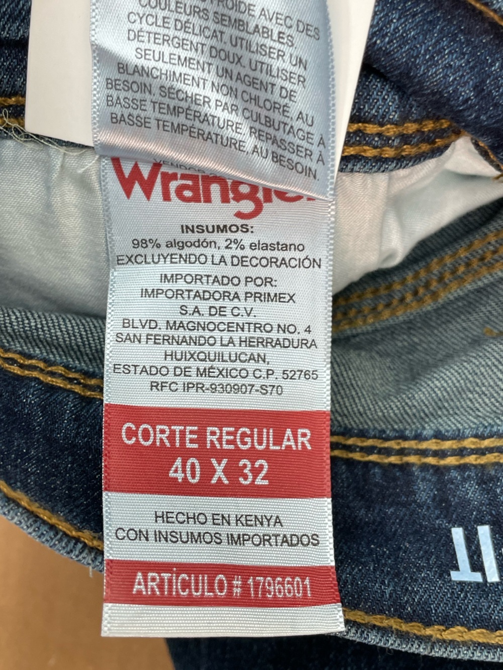 Wrangler Men’s Size: 40 x 32 REGULAR FIT STRETCH DENIM - Picture 7 of 7